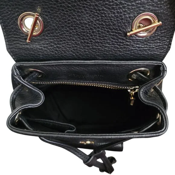 Dylan Kain Romy Backpack Black Leather‎ Gold Chain - Picture 8 of 12